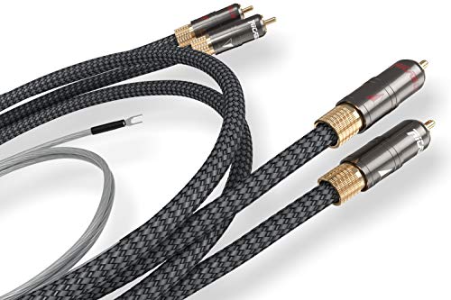 CONNETTORI IN RAME/TELLURIO +20% rispetto ad OTTONE: Connettori RCA in lega Rame-Tellurio con polo caldo ad espansione e sistema a serraggio degli anelli di massa. Con questi connettori si riscontra un miglioramento dei parametri elettrici di oltre il 20% rispetto a connettori comuni in ottone. Placcati Oro 24K con tecnica di elettrolisi. Doppia schermatura con spirale in rame OFC e foglio in Alluminio/Mylar per coprire tutte le frequenze audio da interferenze EMI/RFI.