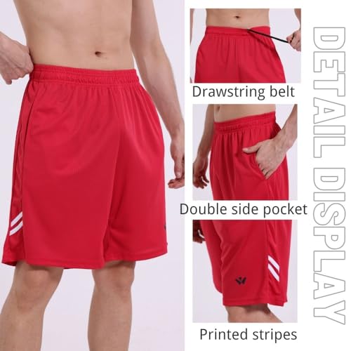 fovdtaa Lot de 5 shorts de sport pour homme avec poches et taille élastique, séchage rapide, XL – vue 6