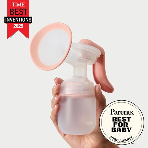 Image of FridaMom Manual Breast Pump, Portable Hand Breast Pump with SoftFeel Flange | Ergonomic Handle for Comfortable Milk Expression, Breastfeeding Essential for Nursing Moms