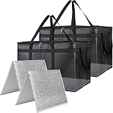 2PK Insulated Food Delivery Bag with Reinforced Hard Bottom - XXXL Thermal Catering Tote for Hot Pizza, Cold Drinks & Meal Boxes - Ideal for Delivery Staff, Restaurants, and Outdoor Events