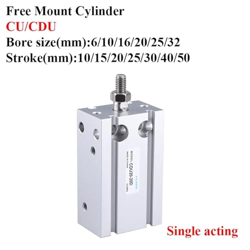 Vérin pneumatique à simple effet CDU25 avec tige simple CU haute précision - 3