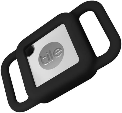 Geiomoo Silicone Case for Tile Mate 2024, 2022, 2020, Cover for Tracker Anti-Scratch, Holder Protect Finder Tag for Dog, Cat, Pets (Black)