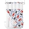 Nautical Anchor Shower Curtain No Hooks and Liner Set,Ocean Crab Lobster Geometric Stripes Hotel Style Fabric Bathroom Shower Curtains Polyester Bath Spa Bathtub Curtain with Sheer Window,72x96