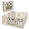 COSTWAY Grondbox baby, 14 HDPE paneel babybox speelbox, opvouwbare baby speelruimte met veiligheidsslot & educatief…