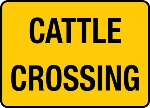 Cattle Crossing 8""X12"" Rust Free Aluminum Signs Outdoor, Metal Tin Sign For Home, Business, Yard