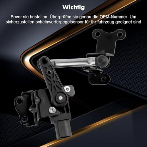 Niveausensor mit Gestänge Luftfederung, 7N0941273 Hinten Links Kompatibel mit Alhambra 710 711, Passat 362 Alltrack 365 Variant 365, Sharan 7N 7N1 7N2, Scheinwerfer-Levelsensoren