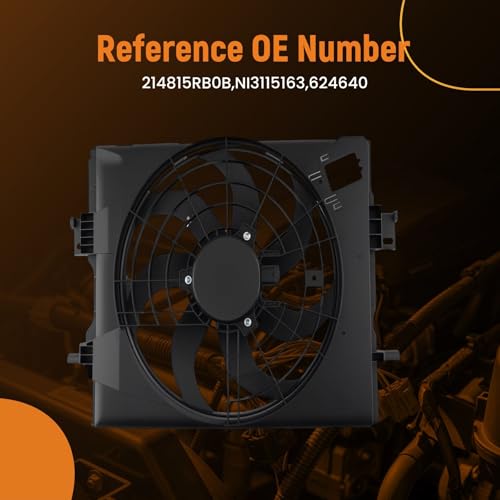 Image of maXpeedingrods Radiator Cooling Fan Assembly for Nissan Kicks S /SR /SV 2018-2023, for Nissan Versa S /SR /SV 2020-2021, 214815RB0B NI3115163 624640
