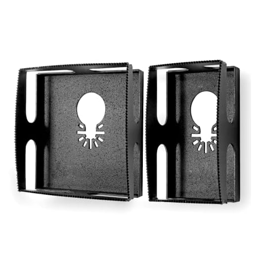Rierdge 2Pcs Square Slot Cutter, Stainless Steel Precise Square Slot Cutter, Carving One Step for Oscillating Multi-Tool Saw Cutting Drywall Wood Plastic Electrical Boxes - Square + Rectangle (Black)