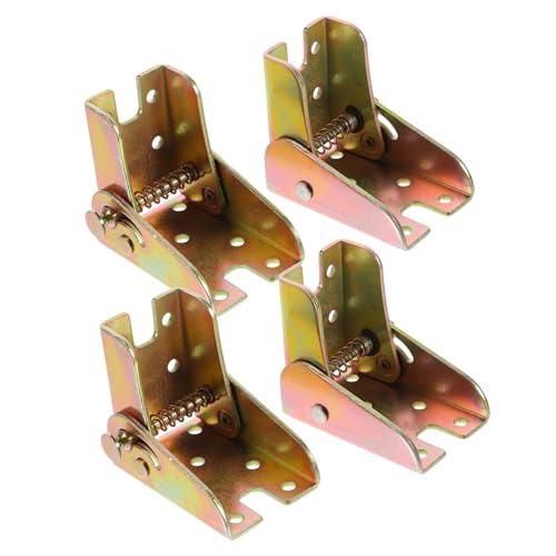 Gatuida Desk Table Leg Hinges 4pcs 90 Degree Folding Hinge Self-Locking for Furniture