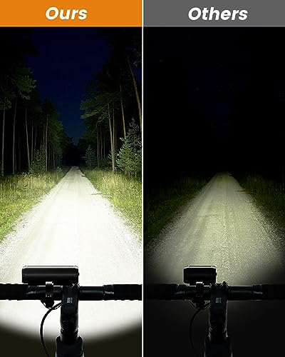 Bright Bike Light for Night Riding, USB Rechargeable Bicycle Light, Bicycle Headlight Set, Daytime Running Light, Waterproof Bike Headlight and Taillight for Adult Kid Mountain MTB Off-Road Cycling - Image 4