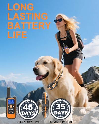 Dog Training Collar with Remote for Small Medium Large Dogs 8–120lbs, Shock Collar for Dogs with Beep Vibration and Static Shock Modes, 3300Ft Rechargeable Waterproof E Collar - Thumbnail 7