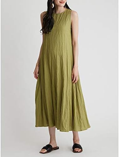 Sleeveless Linen Maxi Dress 