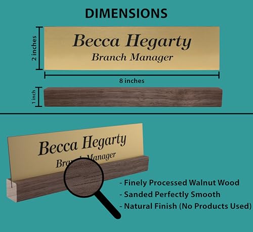 Office Name Plate Sign 2x8 - Laser Engraved Signage Material - gold or choose - CUSTOMIZE - Thumbnail 4