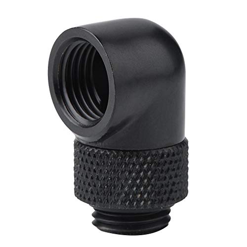 Yosoo Health Gear Conector de Codo de Rosca G1 4 de refrigeración por Agua de 90 Grados, Accesorios de refrigeración por Agua(Negro)