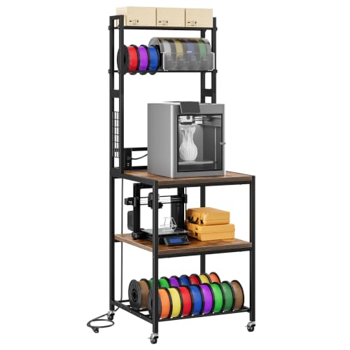 OTK 3D Printer Stand with 360° Wheels, 5 Tier 3D Printer Table, Vintage
