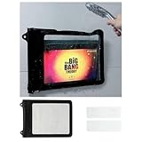 BCDHAMATE Waterproof Wall Mount Tablet Holder for iPad Pro 11' - No Case Removal, Fog Free Touchscreen for Bathroom, Kitchen & Gym (Black)