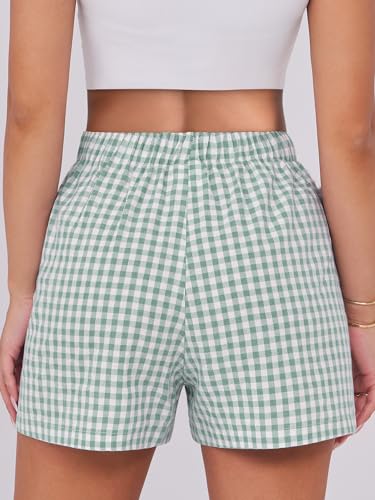 Image of ANRABESS Boxer Shorts for Women Gingham Pajama 2026 Summer Casual Lounge Sleep Plaid Shorts Y2K Beach Bottoms