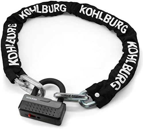 KOHLBURG Massive Chain Lock 120cm Long & 12mm Strong with Highest Security Level 10/10 - Secure Heavy Duty Lock for Motorbike, Bicycle and e-Bike - Safe Motorcycle Lock