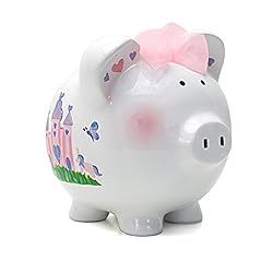 Child to Cherish Ceramic Piggy Bank for Girls, Princess Castle