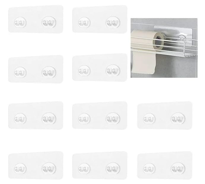 20Pcs Transparent Corner Shower Caddy Adhesive Replacement Hook No Drilling Strong Transparent Adhesive for Shower Caddy Bathroom Storage