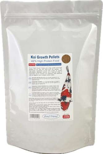 Pond Friend Koi Growth Pellets Floating Fish Food 1250g 6mm Carp & Goldfish High Protien Diet For Fast Growth