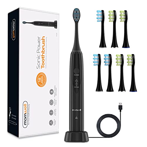 Mornwell - Spazzolino da denti elettrico ultra sbiancante 40000 VPM ricaricabile Sonic Charging...