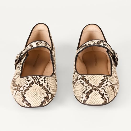 Image of Amazon Essentials Women's Velvet Mary Jane Ballet Flat with Buckle Strap