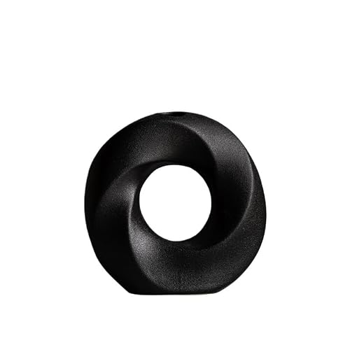 Gfhtrely A Vase Triangular Coil Ceramic Vase, High-End Flower Rrangement, Cross-Border Desktop Decoration Ornaments Flower(,M)
