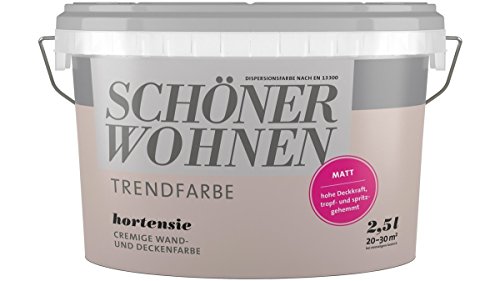 Schöner Wohnen FARBE Wand- und Deckenfarbe Trendfarbe Hortensie, matt, 2,5 l