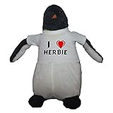 auto herbie juguete no contiene material tóxico Shopzeus Pingüino personalizado de peluche (juguete) con Amo Herbie en la camiseta (nombre de pila/apellido/apodo)