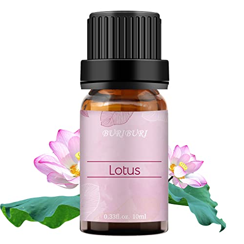 Image of BURIBURI Lotus Essential Oil 100% Pure, Undiluted, Natural, Organic Aromatherapy Lotus Oils 10ML for Diffuser Soap Candle Making Home