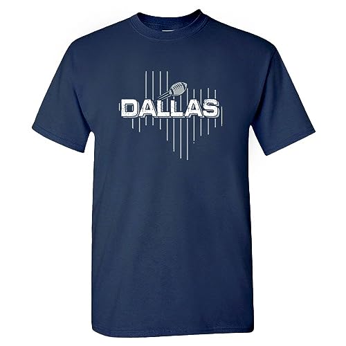 Xtreme Apparrel Dallas Football Field Map Men's Fan T-Shirt (Navy Shirt, L)