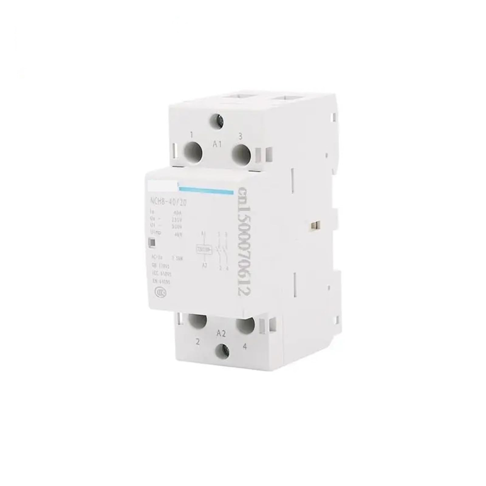 Contactor Modular de CA for el hogar NCH8, 220V, 230V, 400V, 20A, 25A, 40A, 63A, 1NO, 1NC, 2NO, 2NC, 4NO, 2, cuatro fases(NCH8-63,2NO2NC)