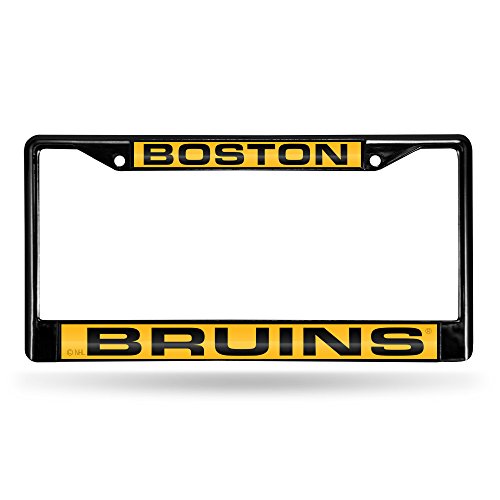 Rico Industries NHL Rico Industries Boston Bruins Black Black Laser Cut Chrome Frame 12" x 6" 12" x 6" Black Laser Cut Chrome Frame - Car/Truck/SUV Automobile Accessory