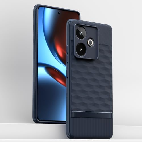 Image of Pikkme Back Cover for Realme GT 7 5G / GT 7T 5G Soft Grip 3D Hexa Cube Texture Silicone Bumper Case (Blue)