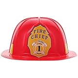 COHEALI Fireman Hat Adult Fireman Costume Helmet Firefighter Hat Red Fire Chief Helmet Big Novelty Child Firefighter Helmet Halloween Headwear for Halloween Costume Dress Up