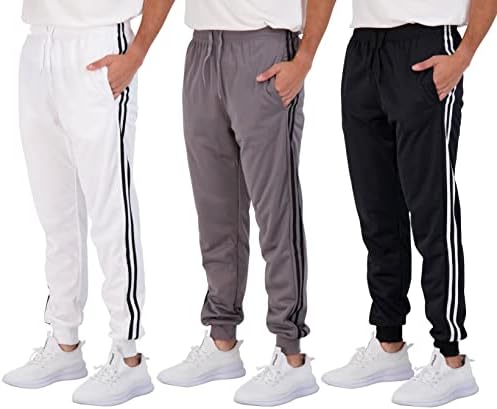 3 Pack Boys Tricot Sweatpants Joggers Kids Boy Jogger Sweatpant Pant Track Pants Athletic Workout Gym Apparel Training Fleece Tapered Slim Fit Tiro Soccer Casual Clothing,Set 3,XS (6/7)