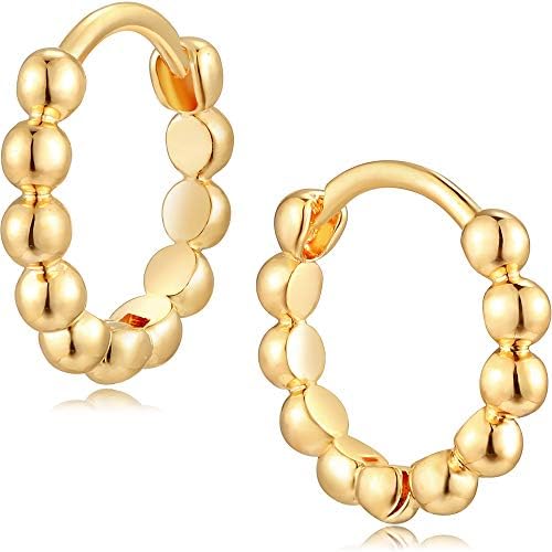 OSIANA Gold Huggie Hoop Earrings 14k Gold Plated Dainty Tiny Minimalist Earrings Gift Jewelry for Women Girls