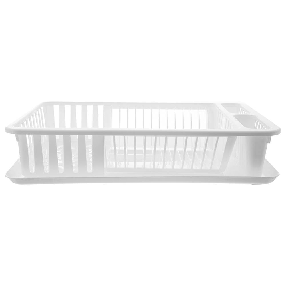 Tontarelli Égouttoir à vaisselle avec petit plateau blanc 45 x 26 x 8,5 cm