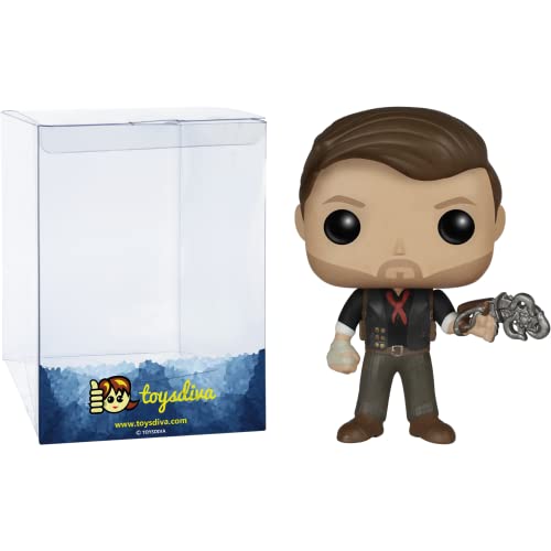 Booker Dewitt [Skyhook]: P O P ! Games Vinyl Figurine Bundle With 1 Compatible 'Toysdiva' Graphic Protector (064-06167 - B)