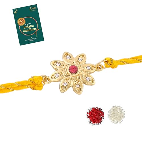 Estele Gold Plated Matt Finish Floral Bracelet with Austrian Crystals and Fancy Silk Thread. (B09926RNBF) Amazon Price History, Amazon Price Tracker