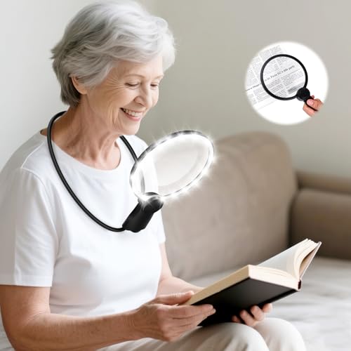 Lente d'ingrandimento da collo 5X con luce 5.1''