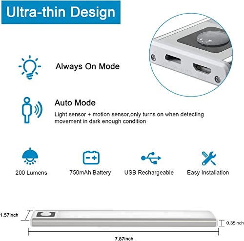 Luces de cocina con sensor de movimiento para interiores, soluciona zonas oscuras sin cables 4