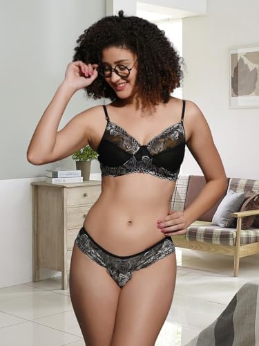 Image of Love Maker Bra Panty Set for Women | Beautiful Lingerie Set for Women for Honeymoon | Net Lace Lingerie Set | Panty Bra for Daily use | Sexy Look for Special Days Lingerie Sets.