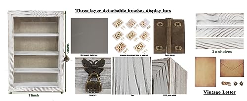 WANLIAN Shadow Box Frame With Acrylic 11x16“ Wooden Shadow Box Display Case With 3 Detachable Shelves & Linen Back - Image 2
