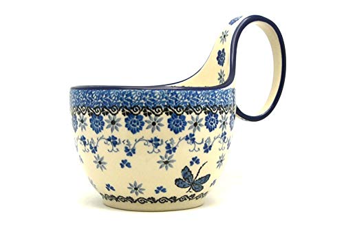 Polish Pottery Loop Handle Bowl - Dragonfly