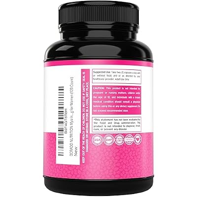 Inositol Capsules (Myo Inositol) (1000mg Per Serving 120 Capsules) Myo Inositol Supplement for Women Hormone Balance Support - Vegan Safe - Third Party Tested - Gluten Free & Made in USA (120 Count)