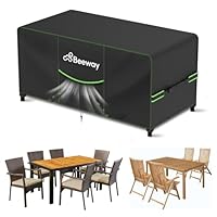 BEEWAY Gartenmöbel Abdeckung Wasserdicht V2.0 150x90x73cm, Schutzhülle Abdeckplane für Gartentische Terrassenmöbel Möbelsets - 420D Oxford Gewebe, Anti-UV, Winterfest