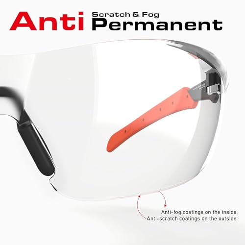 Image of Pickleball Safety Glasses Women Men, Protection, Classic Orange | ANSI Z87.1, Anti-Fog & Scratch Resistant Goggles for Work, Racquetball, Squash