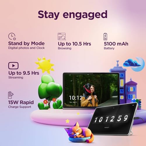 Image of Lenovo Tab| 10.1 Inch Display| Wi-Fi Only| 4 GB RAM + 64 GB ROM (Expandable up to 1 TB)| Metal Body| Dual Speakers with Dolby Atmos| Android 14| Color: Polar Blue